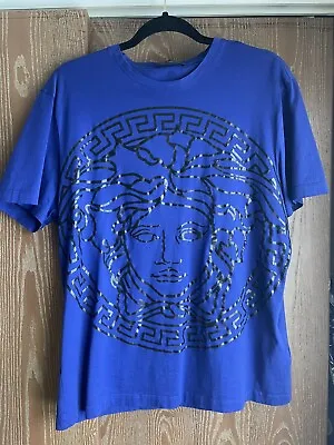 Versace Medusa Head T Shirt Blue And Black Size L • $225