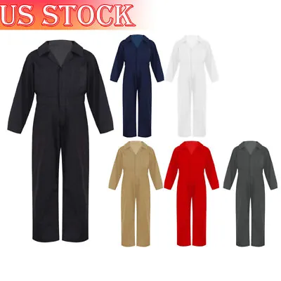 US Kid Boys Coveralls Mechanic Boiler Suit Full Body Jumpsuit Costume Overalls • $14.09