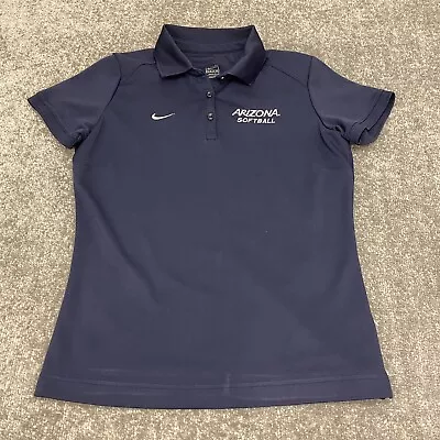 Nike Arizona Wildcats Womens Polo Shirt Medium Blue Softball Swoosh U Of A • $14.88