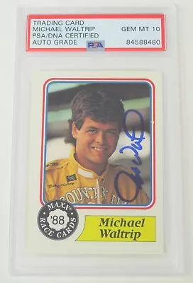 Michael Waltrip NASCAR Signed Autograph 1988 Maxx Rookie Card 98 PSA 10 Auto • $49.99