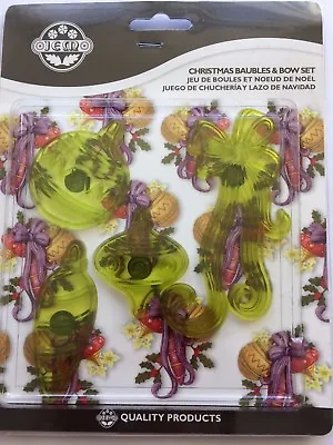  Jem Christmas Baubles & Bow Set Sugarcraft Cutters  Cake Decorating • £6.50