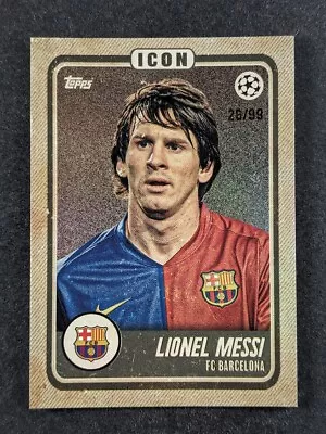 2022-23 Topps Jamal Musiala UEFA LIONEL MESSI /99 Black Icon Barcelona • $1.99