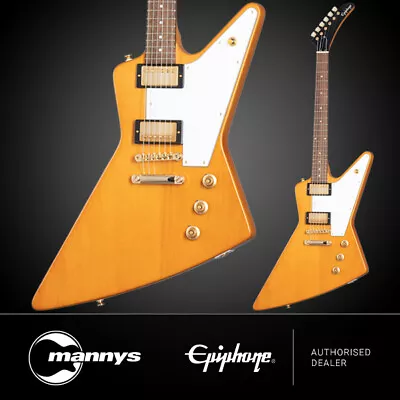 Epiphone 1958 Korina Explorer White Pickguard (Aged Natural) Inc Hard Case • $2599