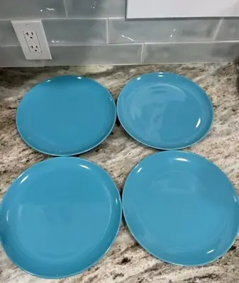 IKEA Teal Aqua Turquoise Blue Dinner Plates 15199 Set Of 4 • $19.99