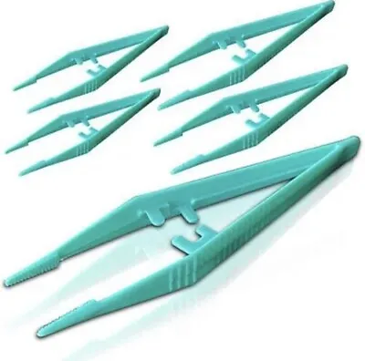 £1.99 • Buy Disposable Plastic Tweezers Forceps Medical, Salon, Beauty, Craft & Home.