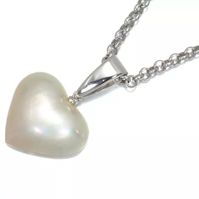 Auth TASAKI Necklace Mabe Pearl Heart 925 Sterling Silver • $287.27