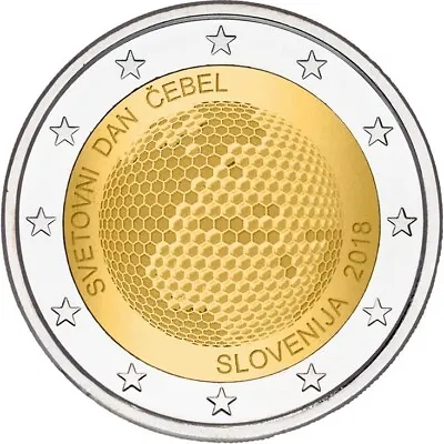 2 Euro Coin  Slovenia 2018 Bees Commemorative Coin UNC In Capsule! • $8