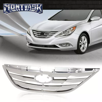 New Fit For 2011-2013 Hyundai Sonata Front Bumper Upper Grille Grill Chrome  • $33.69