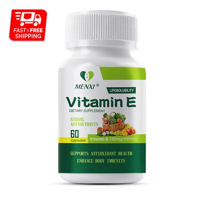 Vitamin E 400 IU 180mg Capsules - Supports Skin Hair Immune And Eye Health • $11.69