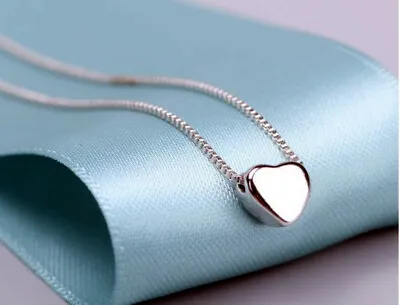 Cute Heart Charm Pendant 925 Sterling Silver Chain Necklace Women Jewellery Gift • £3.29
