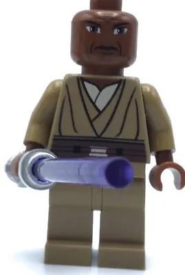 Lego Mace Windu Minifigure Star Wars Clone Wars Figure + Lightsaber • $8.95