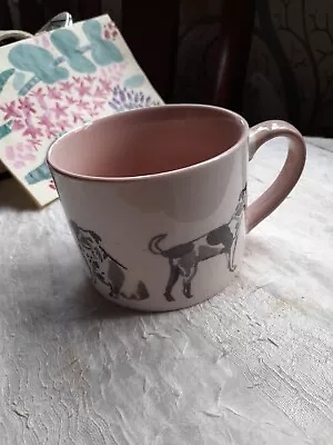 Debenhams Woof Dog Mug Dachshund Bulldog Terrier Bone China VGC Unused Large • £2.95