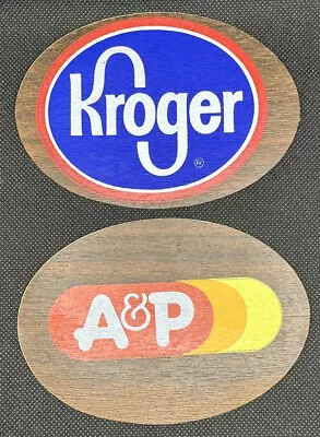 2 VIntage Advertising Stickers Kroger And A&P Grocery Stores 4.75  Oval Unused • $12.99