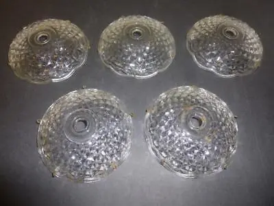 Vintage Antique 5 Pin Crystal Glass Bobeches Chandelier Lamp Parts 5 Pieces • $35