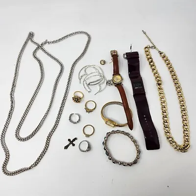 17 Piece Jewelry Lot Mixed Lot Watches Earrings Necklaces Pendant Bracelet • $15