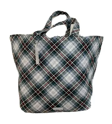 New VERA BRADLEY GRAND TOTE SNOWY PLAID LARGE QUILTED BAG NWT • $49.99