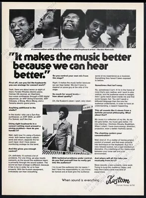 1976 Herbie Hancock 6 Photo & Interview Kustom Amps Vintage Print Ad • $9.99