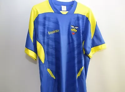 Ecuador Jersey Men's XL 2009 FEF World Cup Shirt  Sewn Logo Short Sleeve • $28