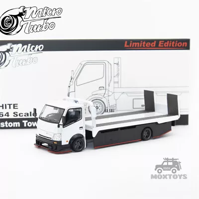 Micro Turbo 1:64 Custom Tow Truck Metallic White Diecast Model Car • $44.31