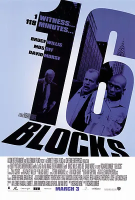 16 BLOCKS Movie POSTER 27x40 Cylk Cozart Mos Def Tig Fong David Morse Angela • $17.98