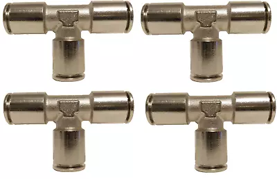 4 Air Suspension System Fittings 3/8  Air Hose Push In To 3/8  3 Way Tee Union  • $22.99