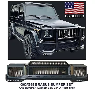 G63 Bumper + Lower LED Lip + Upper Trim Brabus G-Wagon G500 G55 G550 G65 New Set • $865