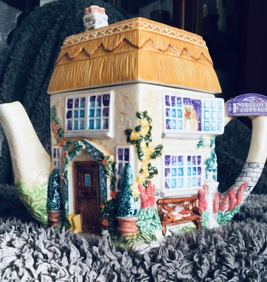 £0.99 • Buy Leonardo Collection Tea Pot ‘Foxglove Cottage’ Perfect Condition 