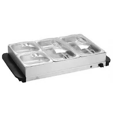 £36.95 • Buy 4 Tray Buffet Server - Tower T16041BF 300w, Plate Warmer In Stainless Steet