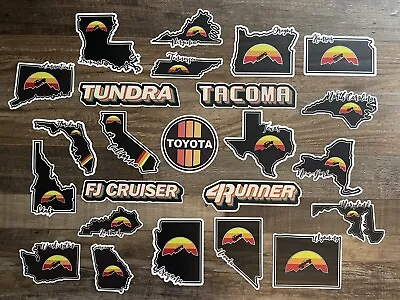 3 Pack Decal Retro State Decals Fits TOYOTA Tacoma 4Runner Tundra  FJ • $13.50