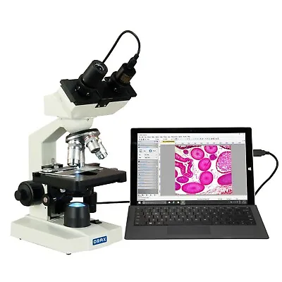 OMAX 40X-2500X LED Digital Lab Binocular Compound Microscope With 1.3MP Camera • $253.99