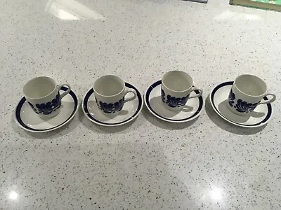 Egersund Tana 4 Coffee Cups  And Saucers Norway • £40