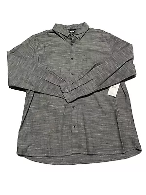 Hurley Gray Mens Button Down Long Sleeve Casual Shirt Size Xl • $17.60