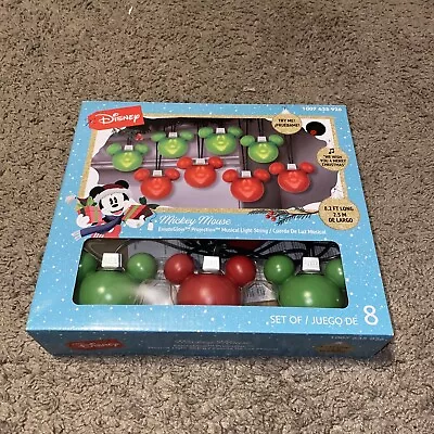 Disney Christmas Mickey Mouse Projection 8 Musical Light String - 8.2 FT Long • $29.99
