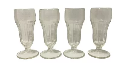 4 Vintage Footed Juice Glass 4 Oz. Parfait Ribbed  Cups • $19.99