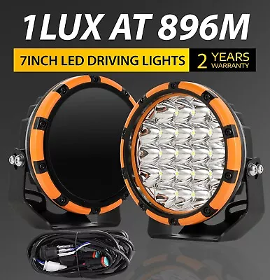 New Pair Round 7inch Spotlight LED Driving Lights Offroad Work Fog 4x4 SUV Truck • $108.96