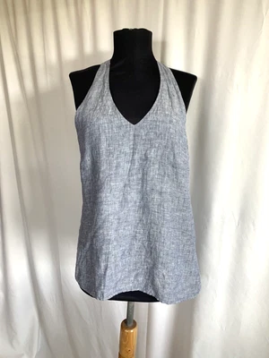$16.95 • Buy Island Company Blue Linen T-Back Coronado Top - Size Small