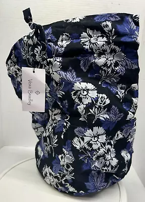 VERA BRADLEY Ditty Bag Frosted Floral Blue Drawstring 15862-T89 Lined Makeup New • $19.23