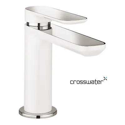 PI110DNW Crosswater Pier Basin Mixer Tap Chrome & White CLEARANCE ITEM MARKED • £168