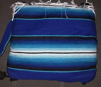 Del Mex Mexican Serape Blanket + Bag + Backpack Combination Tote Electric Blue • $32