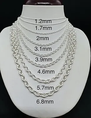 925 Sterling Silver Cable Link Chain Men's Women's Necklace Gift For Holidays • $26.09