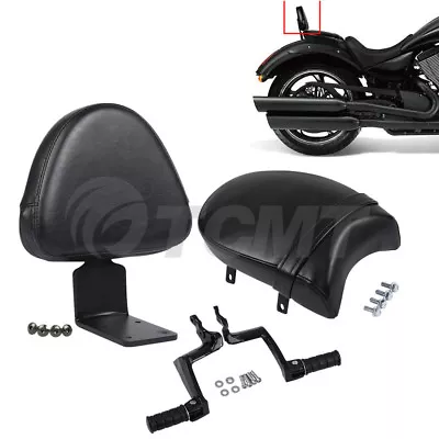 Black Backrest Sissy Bar /Passenger Seat /Foot Pegs Fit For Victory Gunner Vegas • $69.21