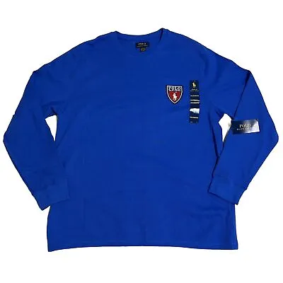 Polo Ralph Lauren Sleepwear Shirt Men's 2XL Waffle Thermal Knit Royal Blue • $29.88