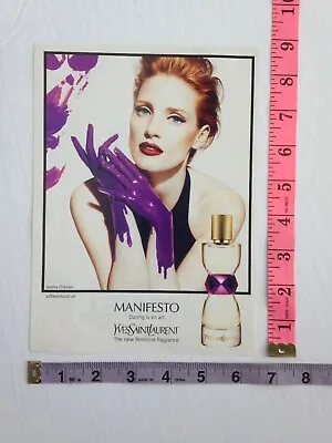 Print Ad - Jessica Chastain Manifesto Photo Hands Paint Yves Saint Laurent • $5.96