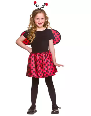 Ladybug Set Red & Black Child Tutu Wings & Headband Girls World Book Fancy Dress • £9.99