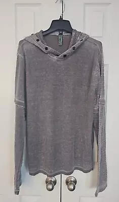 Division F Mens  Hoodie XXL SHIRT Distressed Grey Long Sleeve Hood Pullover • $20