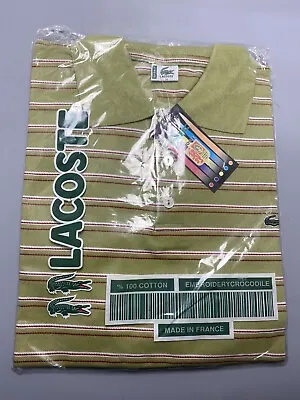Lacoste Sport Polo Shirt Vintage 1990’s Green / Striped BNWT • £19.99