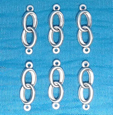 £4.15 • Buy Double Wedding Ring Oval Connector 1” OUR FATHER BEADS 6pcs ROSARY Parts Italy