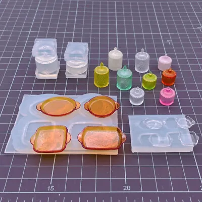 2Set 1:12 Scale Dollhouse Miniature Candy Jar Dish Plate Silicone Mold Accessory • $9.49