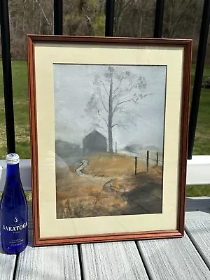 Massachusetts Artist Polly Fenner - Watercolor Foggy Morning • $175