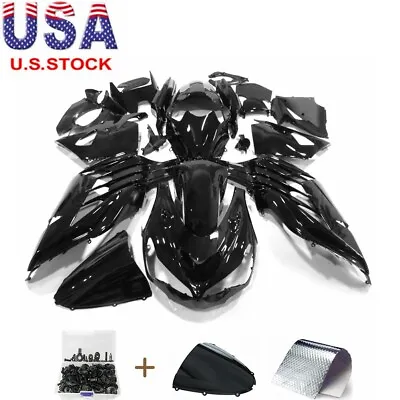 For Kawasaki Ninja ZX14R ZX1400 2012-2021 Gloss Black Fairing Kit+Bolts Bodywork • $359.01
